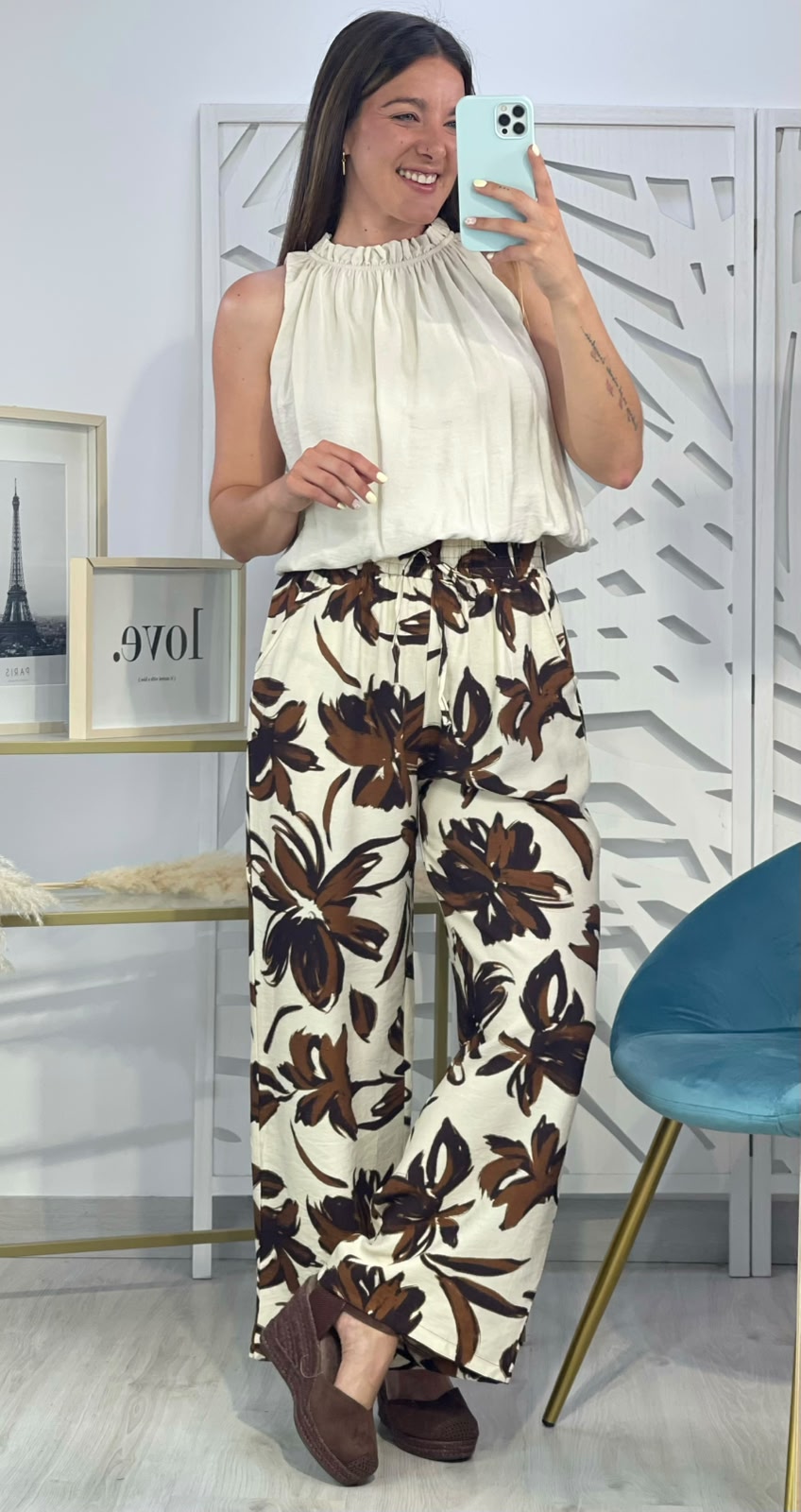 Pantalón Ancho Flores - Imagen 8