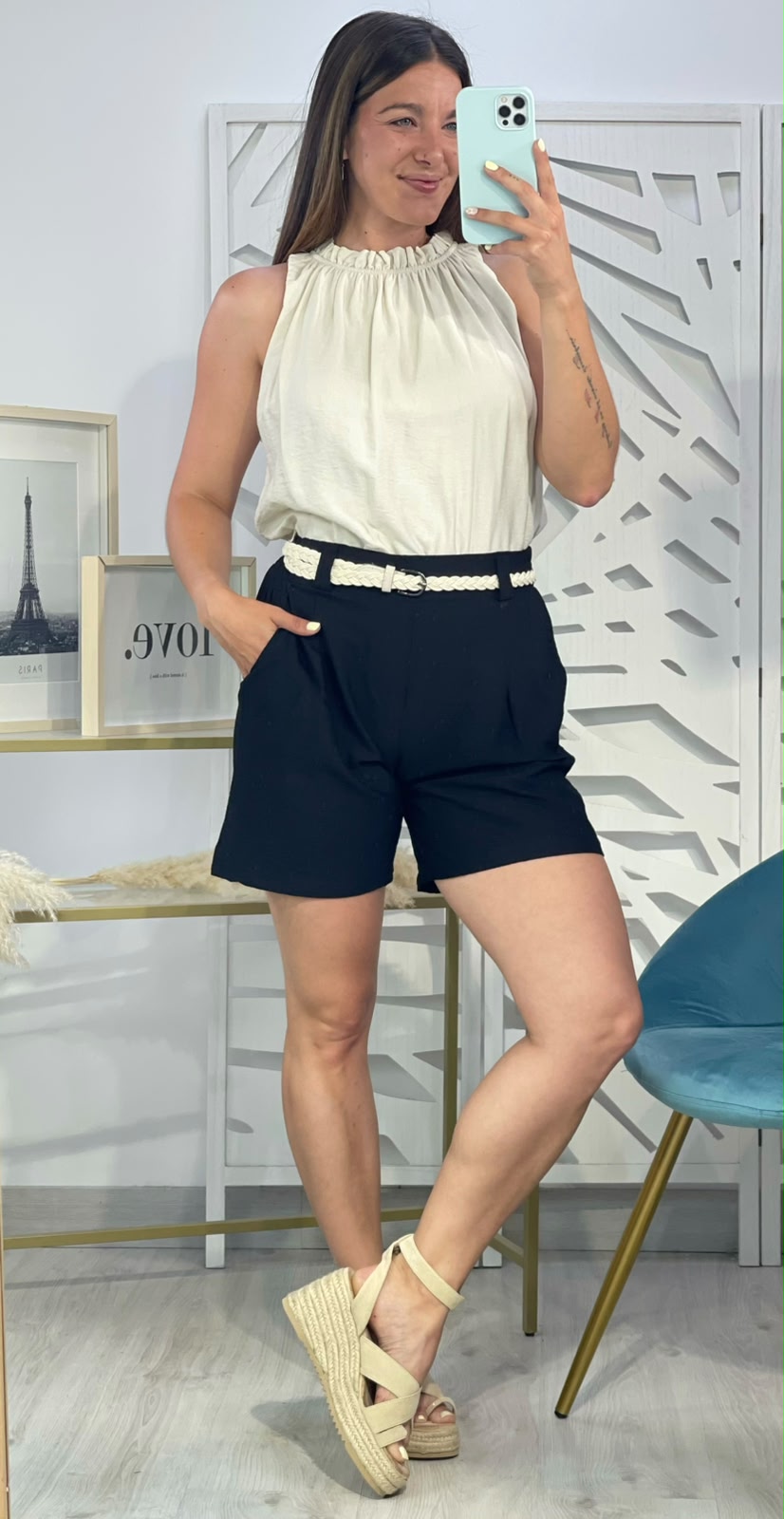 Pantalón Corto + Cinturón Trenzado - Imagen 12