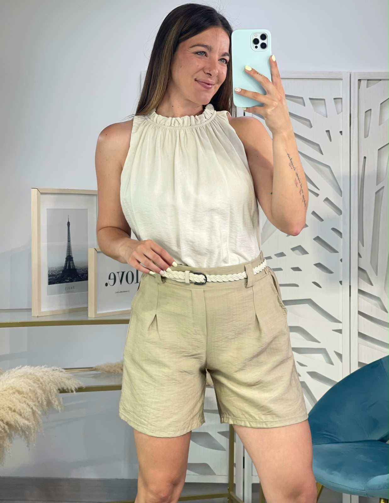 Pantalón Corto + Cinturón Trenzado - Imagen 6