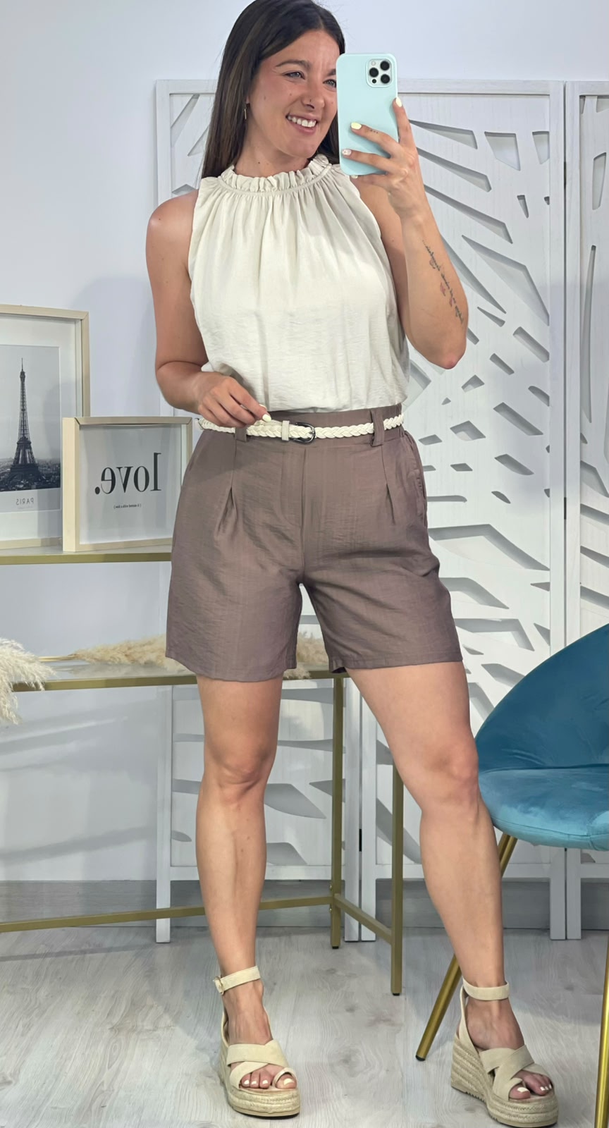 Pantalón Corto + Cinturón Trenzado - Imagen 8