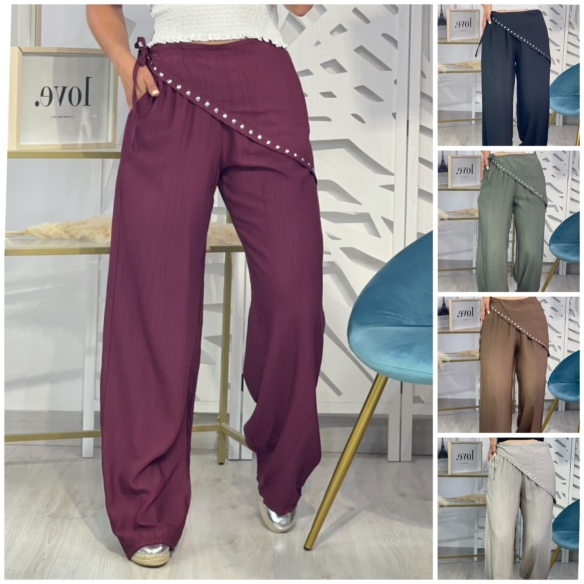 Pantalón Recto Pañuelo Extraíble