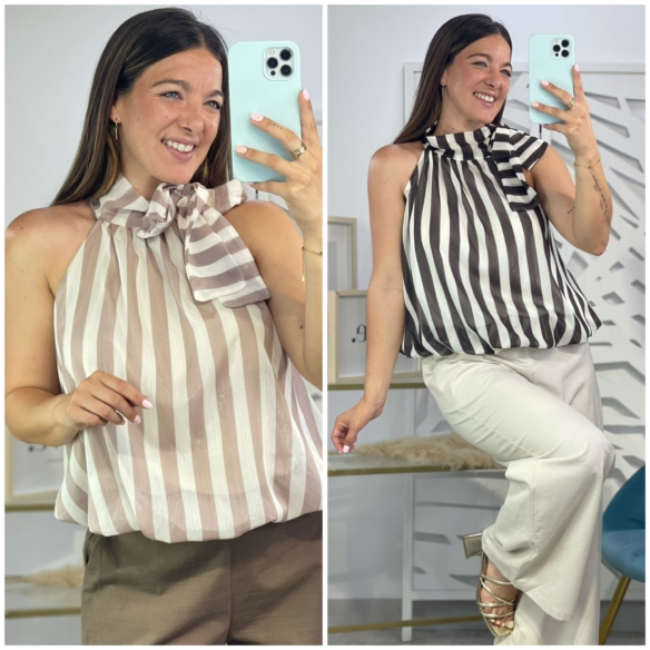 Blusa Rayas Lazada Cuello
