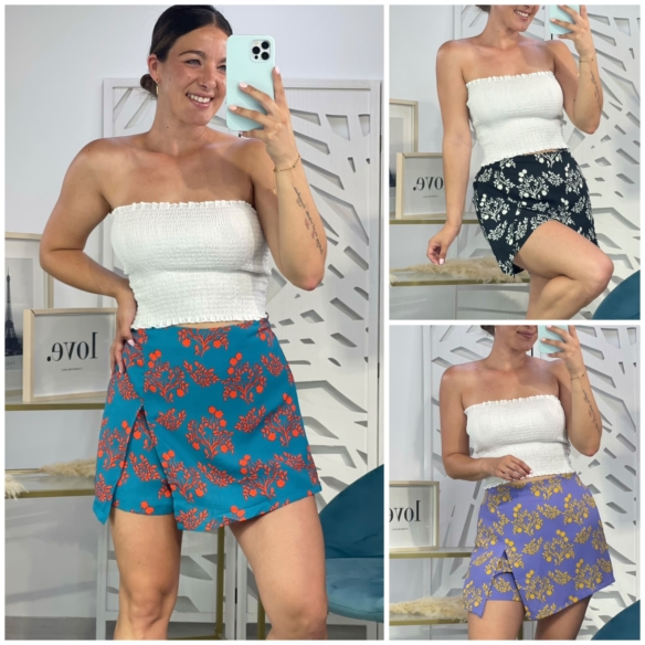 Falda Pantalón Flores