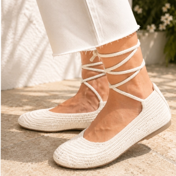 Bailarina Crochet Lisa - Blanco Roto