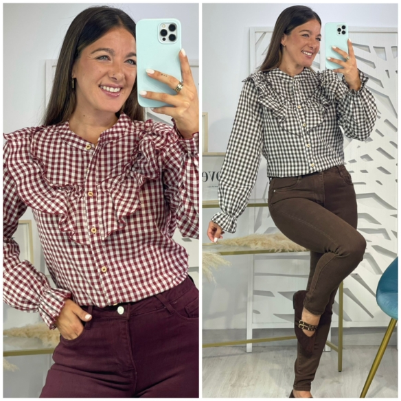 Camisa Vichy Volantes