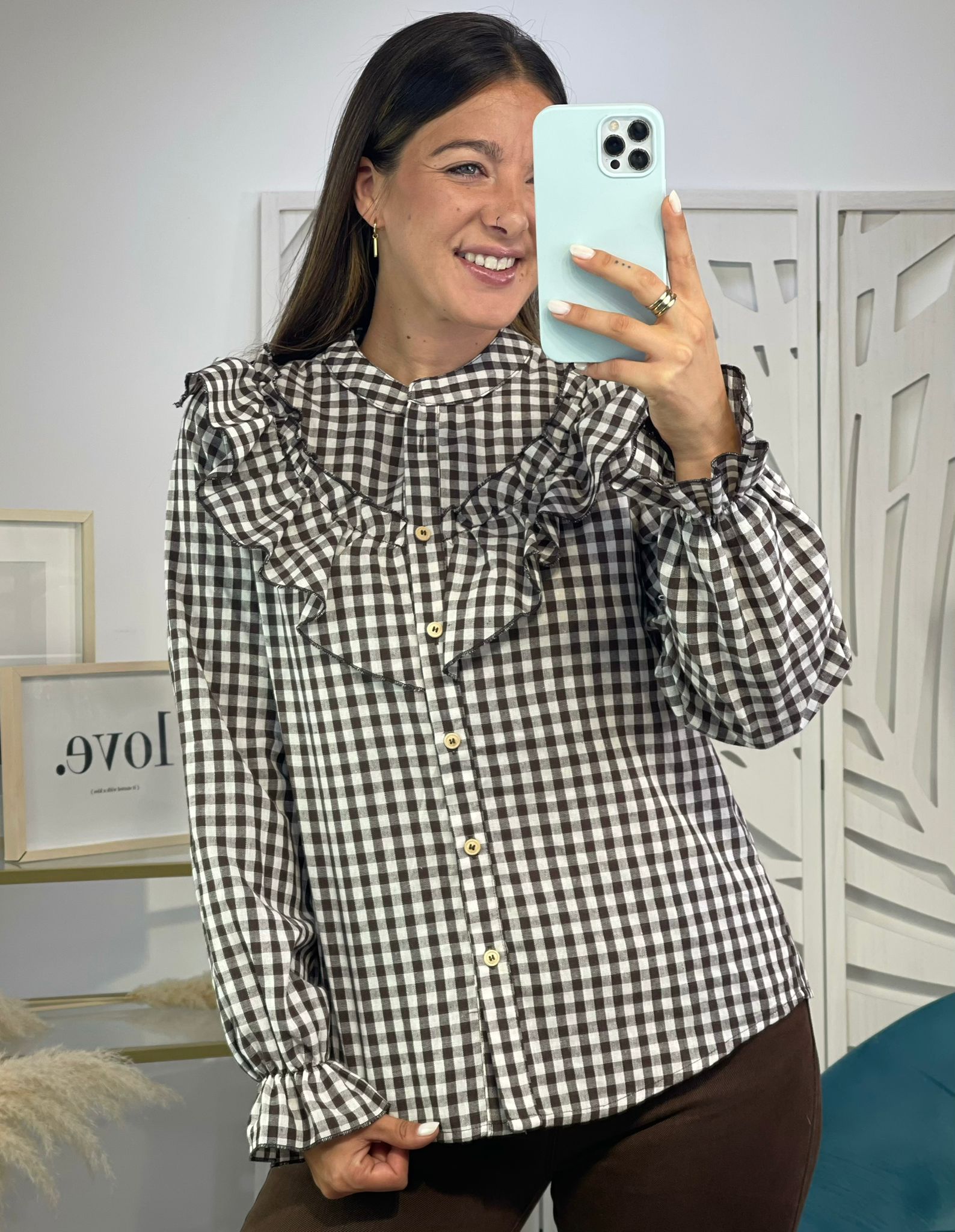 Camisa Vichy Volantes - Imagen 2