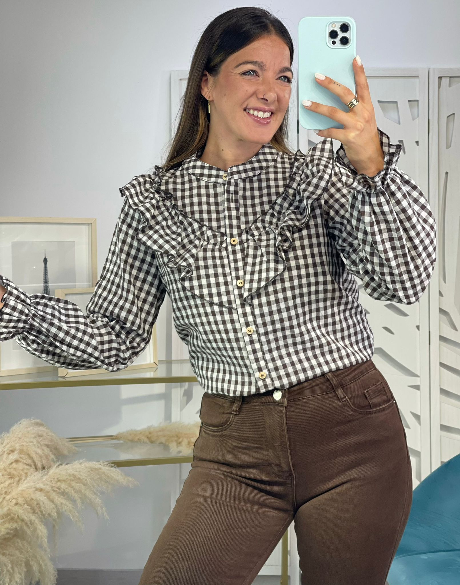 Camisa Vichy Volantes - Imagen 3