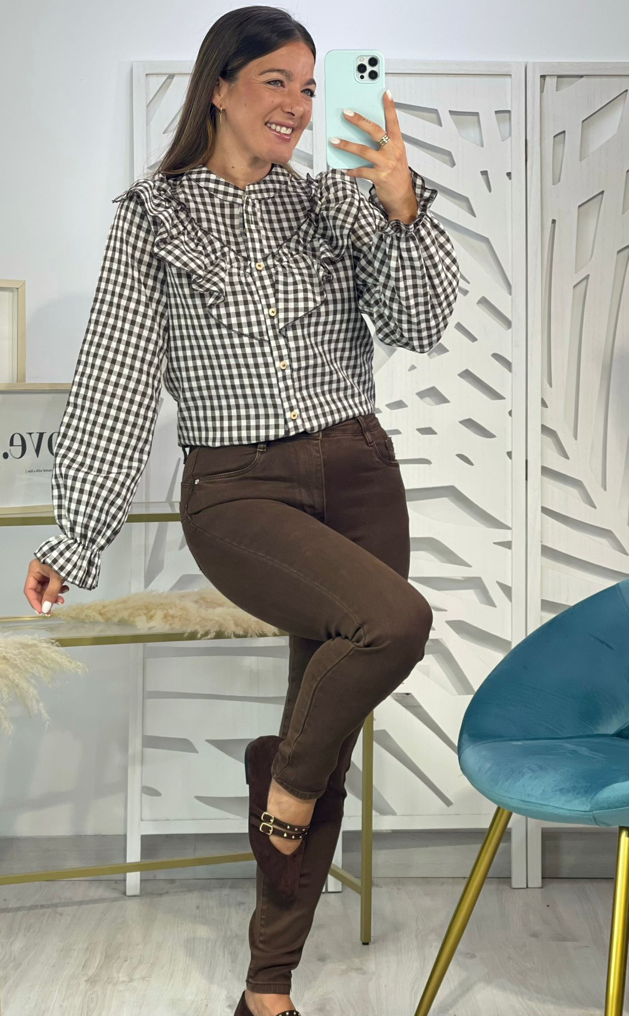Camisa Vichy Volantes - Imagen 4