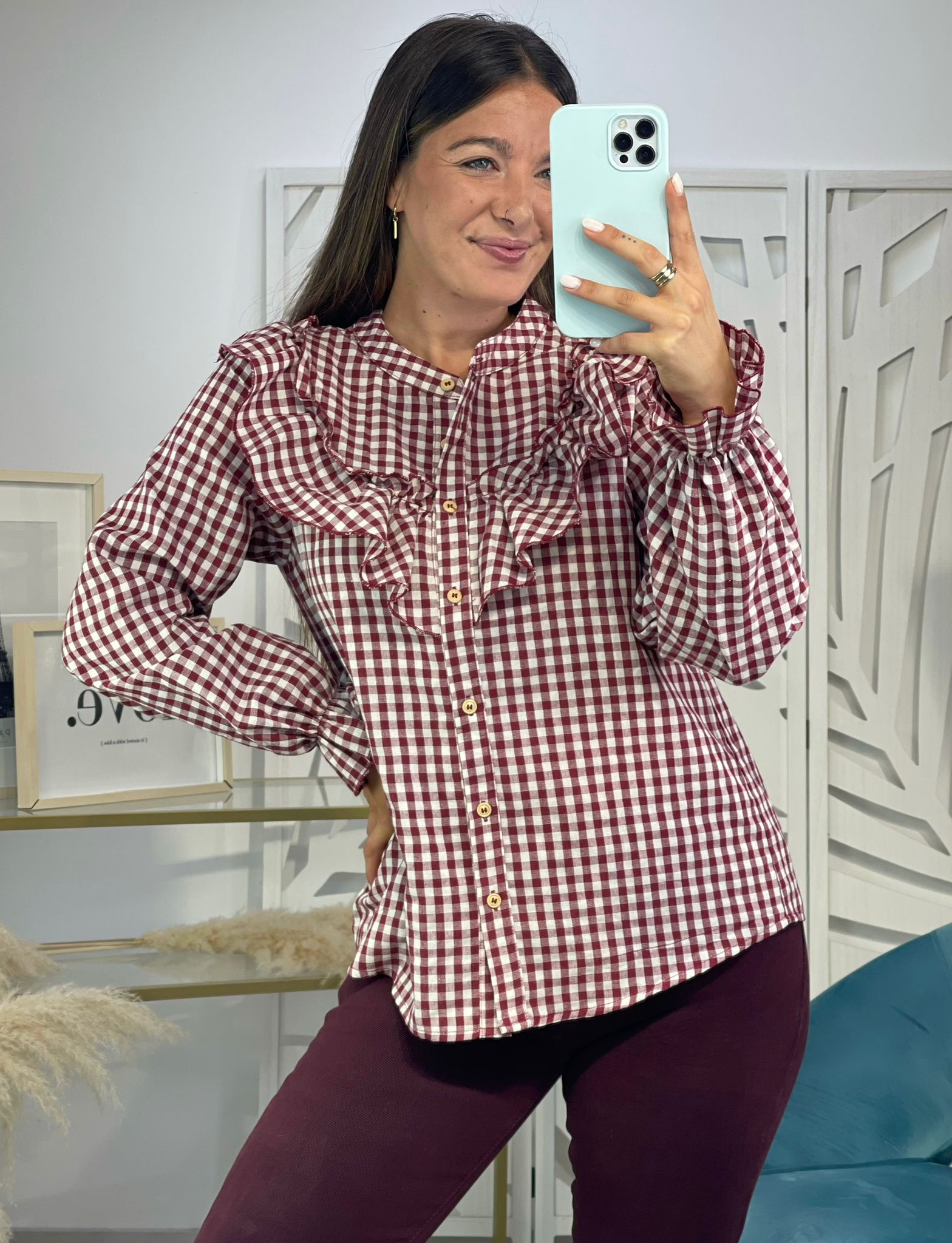 Camisa Vichy Volantes - Imagen 6