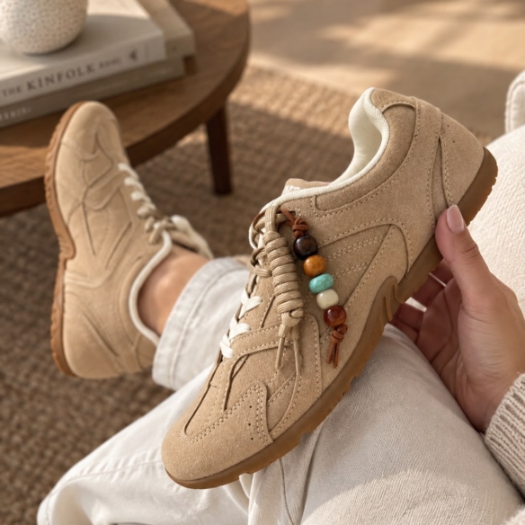 Deportiva Doble Cordón - Beige