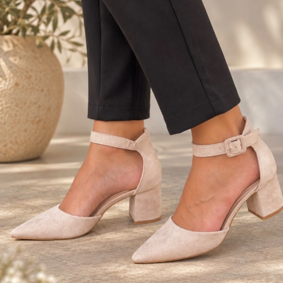 Zapato Antelina Pulsera - Beige