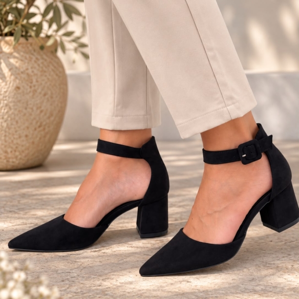 Zapato Antelina Pulsera - Negro