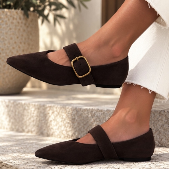 Mule Antelina Hebilla - Marrón