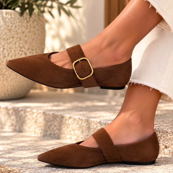 Mule Antelina Hebilla - Camel