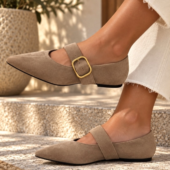 Mule Antelina Hebilla - Kakhi