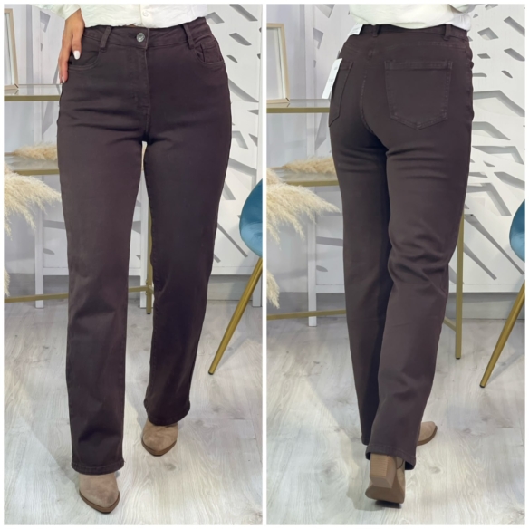 Pantalón Vaquero Recto Colores - Marrón